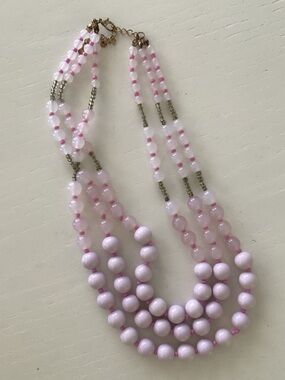 Pink Multi-Strand Beaded Necklace